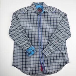 Robert Graham Shirt Mens 2XLarge Tall Plaid Long Sleeve Button Up Flip Cuff EUC